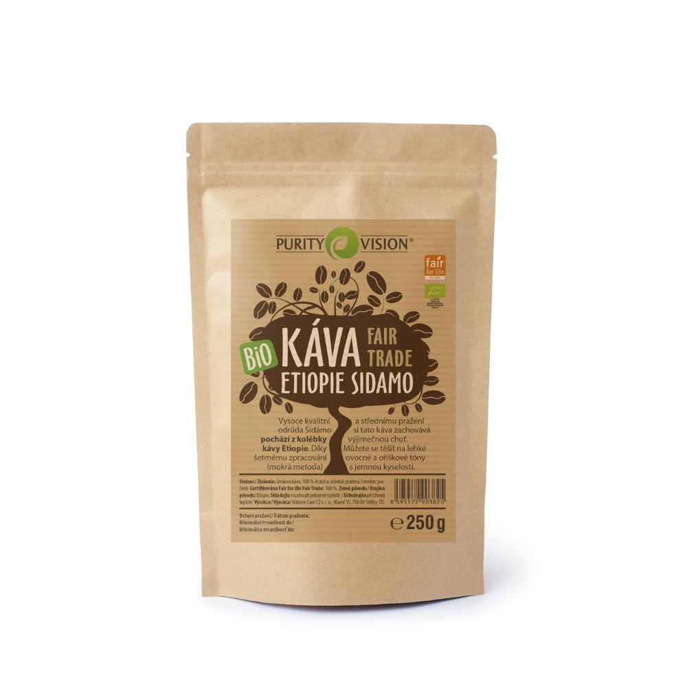 Fair Trade Bio Zrnková káva Etiópia Sidamo 250 g