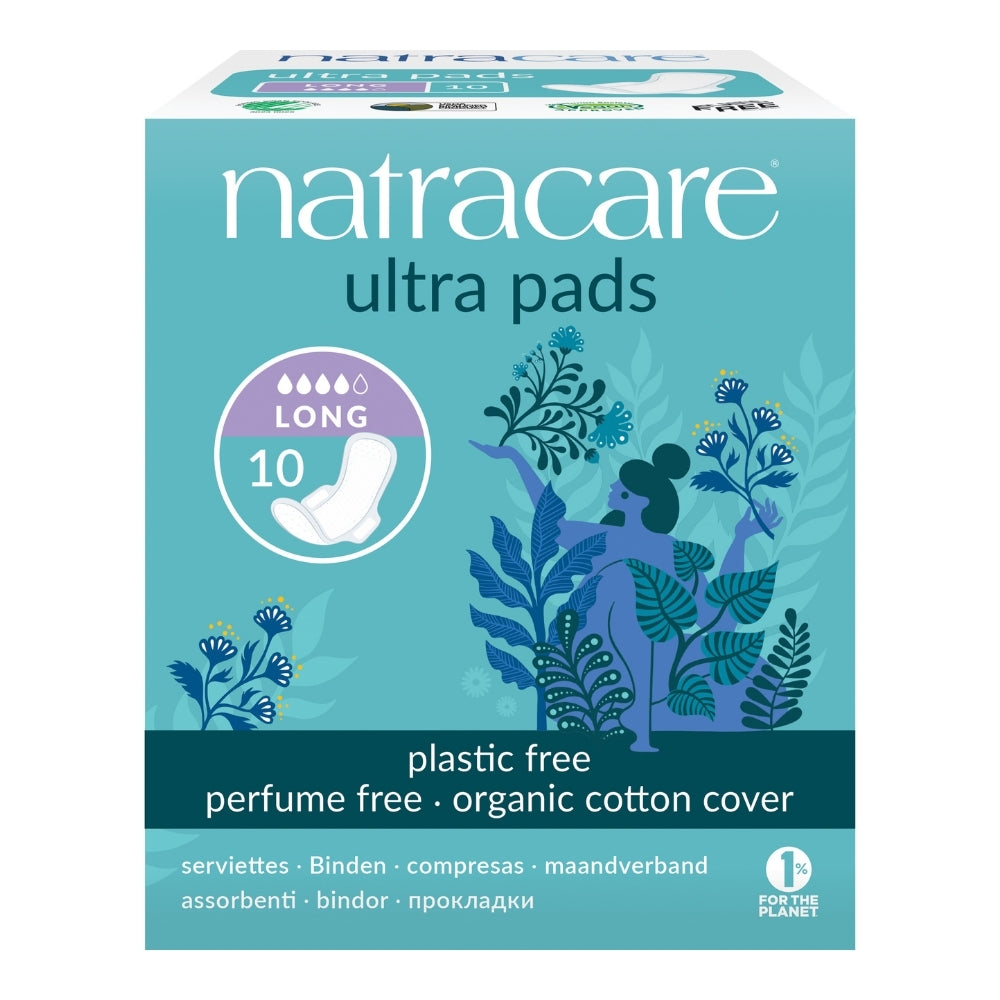 NATRACARE Menstruační vložky Ultra LONG s křidélky 10 ks