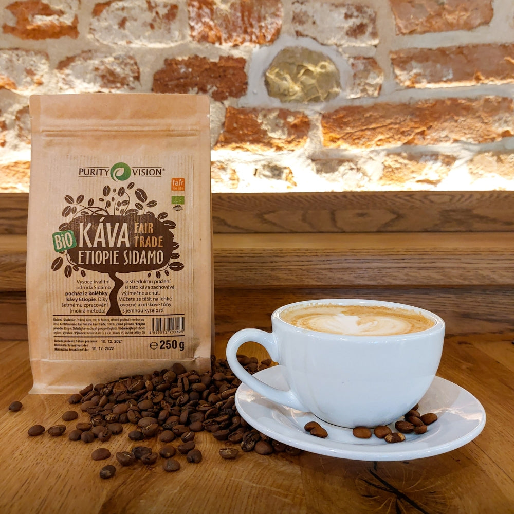 Fair Trade Bio Zrnková káva Etiopie Sidamo 1 kg