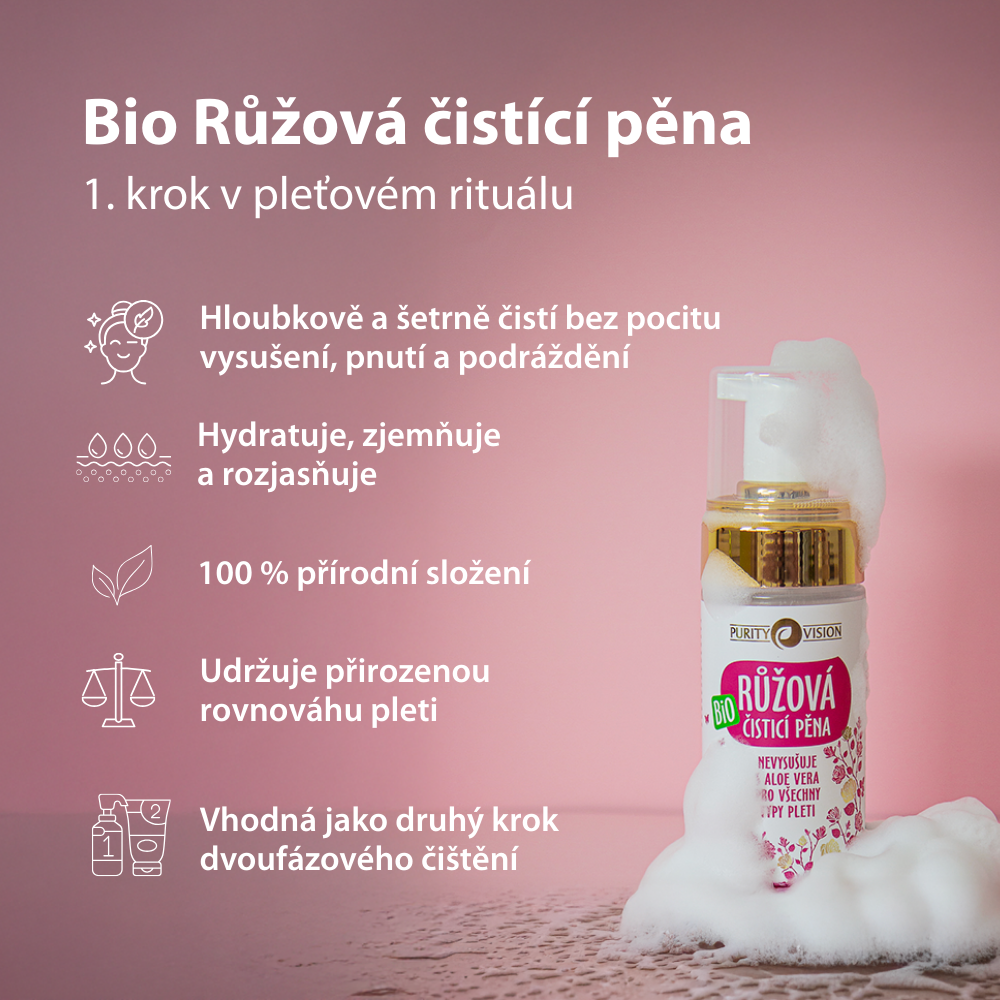 Bio Ružová čistiaca pena 90 ml
