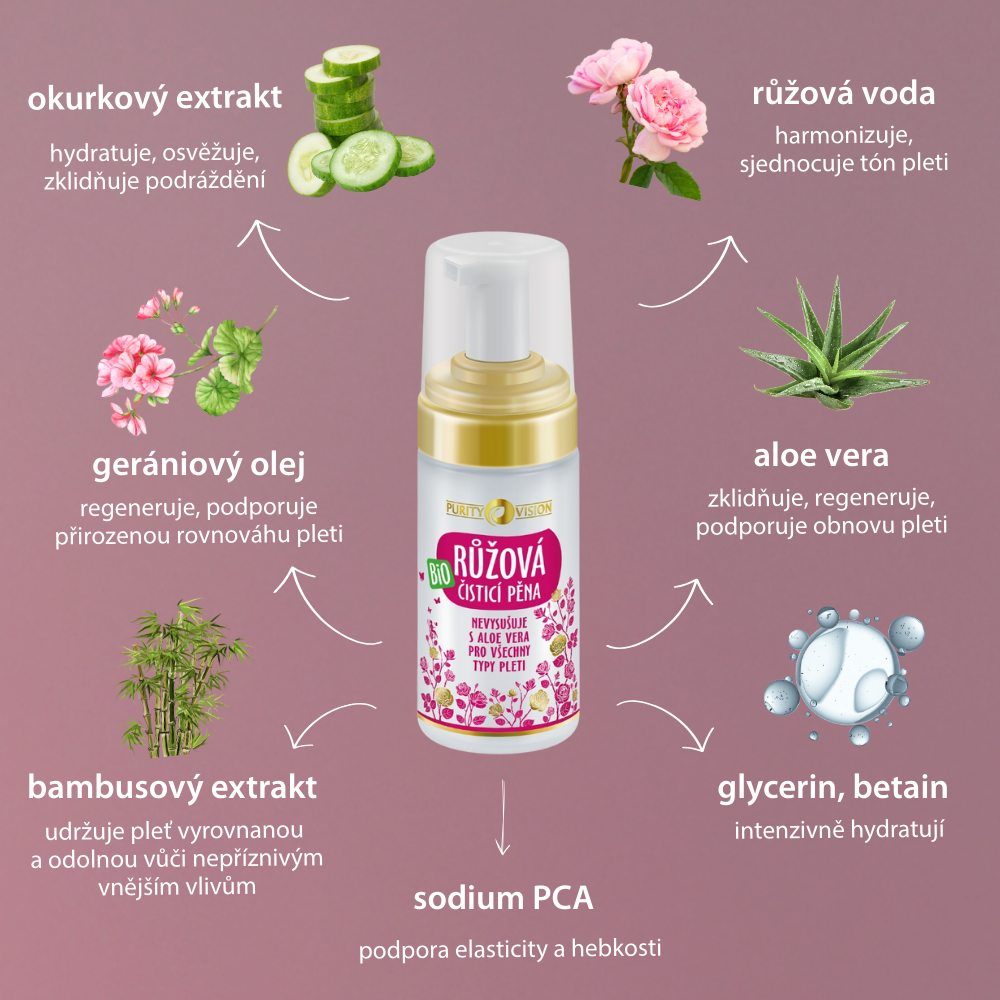 Bio Ružová čistiaca pena 90 ml